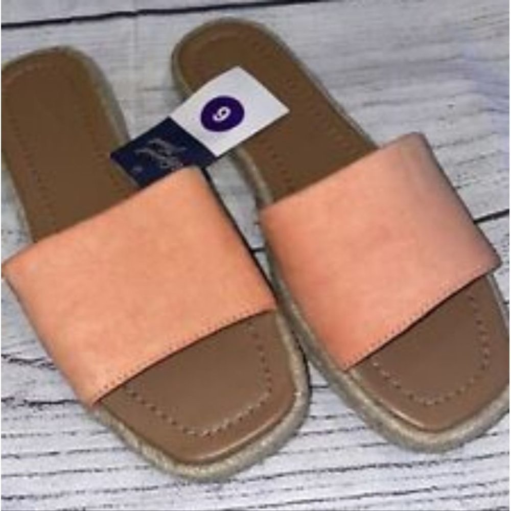 Universal Thread Maren Square Toe Espadrille Slide Sandals Orange 9 - Picture 8 of 8